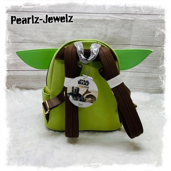 Loungefly Star Wars Mandalorian Child Baby Yoda Frog Figural Mini Backpack NWT main image 5